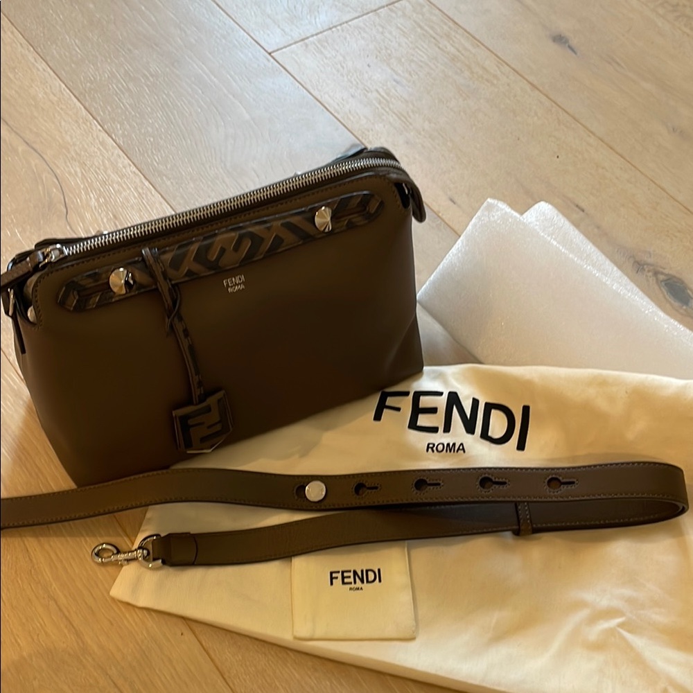 Fendi Brown Crossbody Bag with Silver Hardware